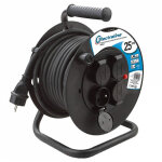 Rallonge prolongateur �lectrique ip44 profesionnelle 25m avec enrouleur noir, section 3g2, 5 mm