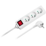 Rallonge rebel, multiprise de 3 m, 3 prises, interrupteur