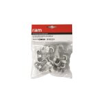 10 colliers chevilles ram clip double gris pour tube nu 12  16 ram