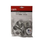 Ram - 5 colliers cheville clip double gris pour tube nu 28  32 et prgain + prgain duo 16