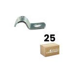 Bote de 25 attaches mtalliques perfores 40 pour cble, gaine icta, fourreaux, cuivre, tuyau flexible ...
