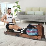 Rameur pliable, rsistant  l'eau, fitness  domicile en intrieur, application kinomap, brun