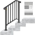 Rampe deescalier 2 a 3 marches garde - corps pour escalier main courante noire pour escalier - vevor