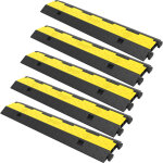 Rampe de protection cable lot de 5 a 2 canaux passage de cable au sol caoutchouc pvc passe cable ralentisseur ...