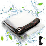 Randaco - bche transparente arme extrieur avec oeillets, bche en plastique pvc bche impermable ...