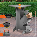 Randaco po�le � fus�e avec po�le � griller, r�chaud de camping � bois camping pour voyager pique - nique ...