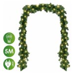 Swanew guirlande de nol avec lumires, 5m artificielle pr - claire avec boules de fleurs, dcorations ...