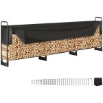 Range buches exterieur 386x36x117 cm abri bois de chauffage avec couverture impermeable 600d oxford porte ...