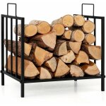 Goplus range b�ches avec poign�e, porte b�ches en acier inoxydable r�sistant avec pattes sur�lev�es, ...