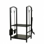 Hamea home - range bche avec serviteur 2 tages porte buche, tagre  bois