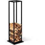 Range bches vertical acier noir avec tagre h. 112 cm pour chemine