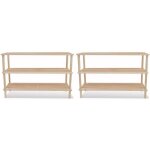 Vidaxl - range - chaussures à 3 étagères 2 pcs bois de sapin solide Vidaxl - range - chaussures à 3 étagères 2 pcs bois de sapin solide