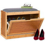 Relaxdays - range - chaussures, large assise, rangement, entre et couloir, 2 compartiments rglables, ...