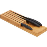 Range couteaux de cuisine bambou, support couteaux pour 5 couteaux, bloc tiroir, 3, 5 x 11 x 39 cm, nature ...