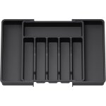 Range couverts - noir, plateau d'ustensiles extensible pour tiroir, organisateur de tiroir r�glable pour ...