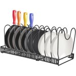 Yongqing - rangement casseroles range poles support repose couvercle porte - casseroles avec 10 compartiments ...