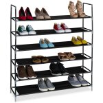 Relaxdays - rangement  chaussures, 6 niveaux, hxlxp : 108x100x28 cm, meuble mtal & niveaux en tissu, ...