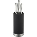 Rangement couteaux, rond, knife block non garni, avec insert en tiges plastiques, h x d 22 x 11 cm, noir ...