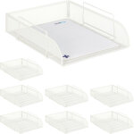 Relaxdays - rangement  documents empilable, lot de 8, a4, design en grille, corbeille  lettre pour ...