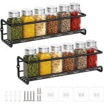 Rangement epices cuisine, �tag�re �pices en m�tal sans percage, range �pices murale cuisine, porte �pices ...
