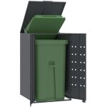 Rangement � roulettes pour poubelles pour bac unique anthracite vidaxl239206