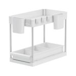 Secury - t - rangement sous evier - tagre cuisine - blanc - 2 niveaux et tiroir