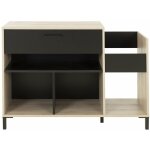 Gami - vinyle vintage meuble platine - style urbain - decor chene - l 115 x p 40 x h 81 cm
