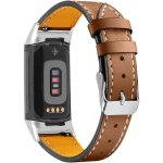 Bracelet en cuir compatible avec le bracelet fitbit charge 5, bracelet en cuir souple et respirant  ...