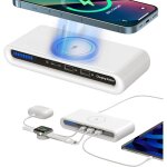 Rapanda - chargeur sans fil, chargeur sans fil multiport 4 en 1 qc3. 0 chargeur sans fil double usb � ...