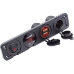 Rapanda - dc 12 v ? 24 v led digital usb voltm�tre + panneau de prise d'alimentation usb double 2. 1 ...