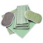 Lot 6 eponge lavable microfibre + chiffon microfibre nettoyage tampons pour vaisselle cuisine salle de ...