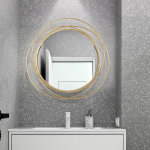 Rapanda - miroir mural fer rond cadre d�coration miroir mural miroir mural salon chambre bureau d�coration ...