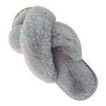 Rapanda - pantoufles d'hiver en peluche  bretelles croises gris 42 - 43eu