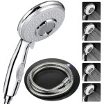 Rapanda - pommeau douche + 2 m tuyau de douche flexible, pommeau de douche avec tuyau, 5 modes economiseur ...