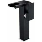 Rapanda - robinet lavabo led haut cascade robinet salle de bain, moderne design �l�gant noir laiton mitigeur ...