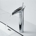 Rapanda - robinet salle bain chrome, robinet salle de bain cascade mitigeur lavabo chrome rtro  levier ...