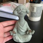 Rapanda - statue de m�ditation statue de chat zen yoga d�coration figure r�sine m�ditation yoga d�coration ...