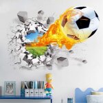 Rapanda - sticker mural, stickers muraux football, 3d stickers muraux enfants garcon, autocollant mural ...