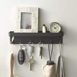 Rapanda - tag�re murale, home smart porte - cl�s magn�tique avec plateau noir