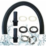 Rapanda - tuyau de raccordement du recuperateur d eau de pluie, y compris 2 douilles de tuyau avec contre ...