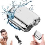 Rasoir �lectrique rotatif mini portable �tanche, rechargeable par usb, sans fil, pour hommes, double ...