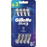 Rasoirs jetables gillette blue3 pour hommes, lot de 6 + 2