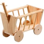 Rtelier chariot en bois 29 cm, pour rongeur flamingo