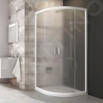 Blix - cabine de douche quart de rond en quatre parties blcp4 - 90, 88 - 90 cm, blanc / verre grape 3b270100zg ...