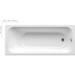 Ravak - chrome - baignoire rectangulaire 1700x750 mm, blanc c741000000