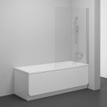 Ravak - pivot pare - baignoire fixe en verre, 140x80cm, chrome mat (pvs180ts)