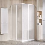 Ravak - supernova - porte de douche srv2 - 80 s, 770 - 790 mm, blanc / pearl 14v401o211