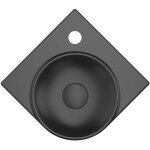 Ravak yard - lavabo d'angle 28x28 cm, sans trop - plein, ouverture pour mitigeur, noir mat xjx0d228000 ...