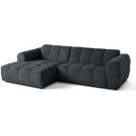 Lisa design - ray - canap� d'angle gauche - 4 places - en tissu textur� - gris