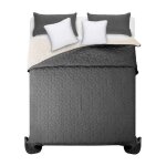 Rea - couvre - lit r�versible capitonn� diamante d. grey / ecru 2. 00x2. 20